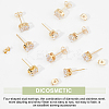 12 Pairs 4 Style Brass Stud Earrings EJEW-DC0001-08-5