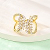 Brass Micro Pave Clear Cubic Zirconia Cuff Rings for Women RJEW-U047-02G-2