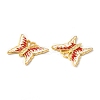 Real 18K Gold Plated 304 Stainless Steel Rhinestone Pendants STAS-A084-24G-01-2