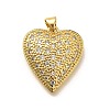 Rack Plating Brass Micro Pave Cubic Zirconia Pendants KK-L226-001G-06-1