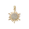 Brass Micro Pave Clear Cubic Zirconia Pendants KK-B138-01G-01-1