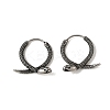 Antique Silver 316 Surgical Stainless Steel Hoop Earrings EJEW-D096-03C-AS-2