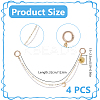 4Pcs Acrylic Pearl & Brass Chain Boot Strap Chains HJEW-DR00228-2