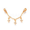 925 Sterling Silver Micro Pave Clear Cubic Zirconia Chain Extenders STER-N016-54G-1
