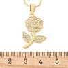Brass Micro Pave Clear Cubic Zirconia Pendant Necklaces for Women LS-NJEW-M084-02G-01-3