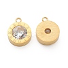 304 Stainless Steel Rhinestone Charms STAS-Z009-17G-2