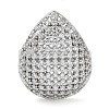 Plating Brass Micro Pave Cubic Zirconia Open Cuff Rings RJEW-K266-14P-2