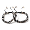 Adjustable Natural Grey Agate and Non-magnetic Synthetic Hematite Braided Bead Bracelets BJEW-Z090-01E-4
