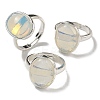 Opalite Oval Adjustable Rings RJEW-K371-07S-14-1
