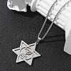 Hanukkah 201 Stainless Steel Star of David Pendant Necklaces LS-NJEW-Z058-02P-3
