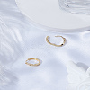 2Pcs Brass Clear Cubic Zirconia Twist Hoop Earrings EJEW-LP0007-016-3