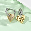 Brass Micro Pave Clear Cubic Zirconia Hoop Earrings EJEW-D322-08PG-01-3