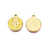 304 Stainless Steel Enamel Pendants STAS-N092-150B-1