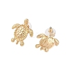 Sea Turtle Alloy Stud Earrings for Women EJEW-A112-04KCG-3