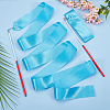 4Pcs Polycotton Dance Ribbons with Wand AJEW-CN0004-18-3