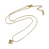 PVD Vacuum Plating 304 Stainless Steel Cubic Zirconia Heart Pendant Round Snake Chain Necklaces for Women NJEW-Z044-08G-3