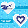 9 Pairs 9 Style Hollow Heart Acrylic Dangle Stud Earrings for Woman EJEW-AN0004-09-3