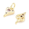 Brass Micro Pave Cubic Zirconia Charms KK-C051-06G-03-2