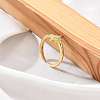 Rack Plating Star Brass Micro Pave Clear Cubic Zirconia Cuff Rings for Women LS-RJEW-M028-122G-3