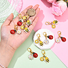 10Pcs 2 Styles Bees & Ladybird Alloy Enamel Pendant Decorations HJEW-YW00144-5