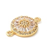 Brass Micro Pave Cubic Zirconia Connector Charms KK-U053-19G-2