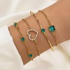 4Pcs 4 Styles Alloy Chain Bracelet & Bangle Set for Women WG6073F-03-1