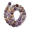 Natural Purple Phantom Quartz Purple Lodolite Quartz Round Beads Strands G-Z127-B01-10mm-3