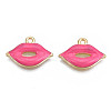 Rack Plating Alloy Enamel Pendants ENAM-T011-116B-2