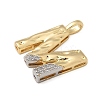 Brass Micro Pave Cubic Zirconia Pendants KK-B126-02G-M-2