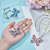 3Pcs Butterfly Alloy Glass Pendant Decoration HJEW-PH02100-3