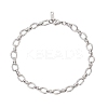 304 Stainless Steel Oval Link Chains Bracelets for Women BJEW-JB13208-2