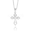 201 Stainless Steel Hollow Cross Pendant Necklaces FS-WGD4837-02-1