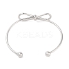 Non-Tarnish Bowknot 304 Stainless Steel Open Cuff Bangles for Women BJEW-Z064-04P-3