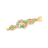 Brass Micro Pave Cubic Zirconia Enamel Pendants KK-D354-04G-D-2