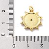 Rack Plating Brass Micro Pave Cubic Zirconia Pendants KK-Z071-77G-01-3