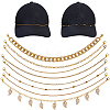 8Pcs Iron & 304 Stainless Steel & Aluminum Chain Baseball Cap Chains HJEW-DC00070-1