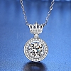 Anti-Tarnish Rhodium Plated 925 Sterling Silver Micro Pave Clear Cubic Zirconia Cable Chain Necklaces AJEW-U007-03P-3