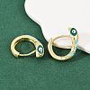 Brass Micro Pave Cubic Zirconia Hoop Earrings EJEW-B146-02G-10-2