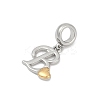 Brass European Dangle Charms KK-Z097-01B-GP-2