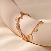 Brass with Crystal Rhinestone Disc Tassel Anklets for Women FS-WGDFF3C-01-3