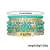 6Pcs 6 Styles Bohemian Style Alloy and Resin Synthetic Quartz Crystal Bracelet Sets FS-WG14188-01-3