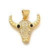Rack Plating Brass Micro Pave Cubic Zirconia Pendants KK-L226-054G-01-1