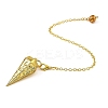 Rack Plating Brass Cone Dowsing Pendulum Pendants AJEW-G064-01G-4