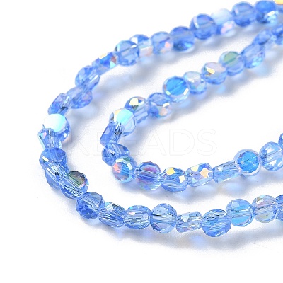 Transparent Electroplate Glass Beads Strands GLAA-Q099-A01-05-1