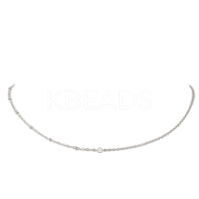 304 Stainless Steel Cable Chain Satellite Chain Necklaces for Women NJEW-JN05554-1