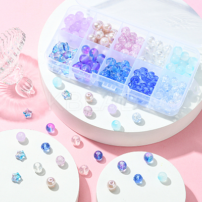 200Pcs 10 Style Glass Beads Set GLAA-CJ0002-36-1