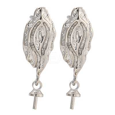 Rack Plating Brass Studs Earrings Finding KK-T072-09P-1