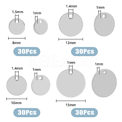 120Pcs 4 Style 304 Stainless Steel Charms STAS-FH0002-11-1