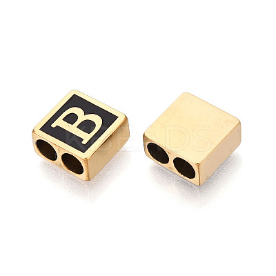 26Pcs 26 Styles 304 Stainless Steel Black Enamel Square Spacer Bars STAS-T073-58G-1