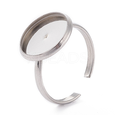 Non-Tarnish 304 Stainless Steel Cuff Rings Components STAS-F274-04C-1